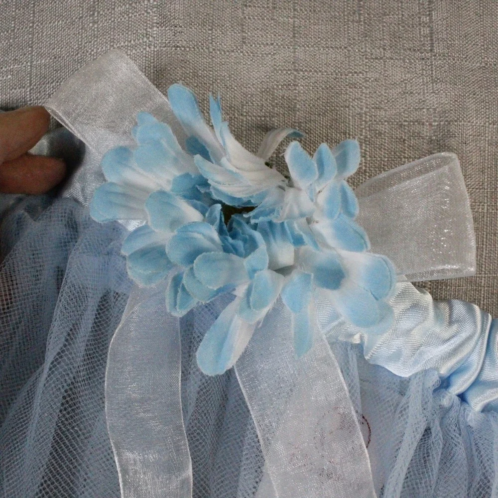 Disney Store Girls Blue Flower Petal Tutu Skirt Size 7/8 Cottagecore Whimsical